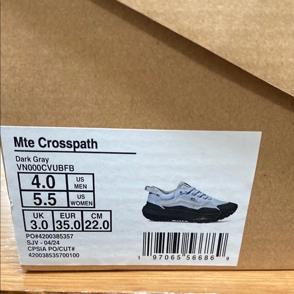 Vans Unisex W/M Mte Crosspath Light blue/gray and dark blue Hike/Sneakers w/box - Picture 4 of 6